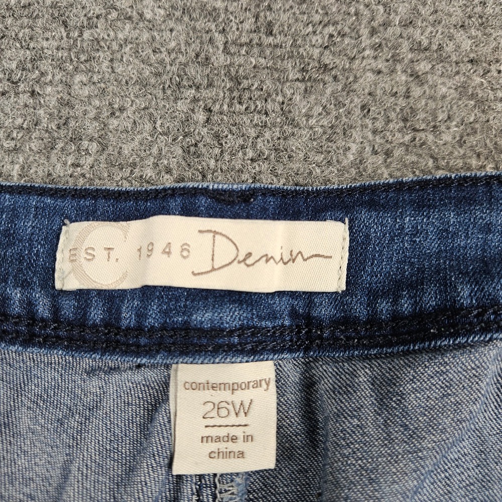 Catherines Est 1946 Denim Blue Cropped Jeans Plus Size 26W Contemporary Capri - Picture 7 of 9